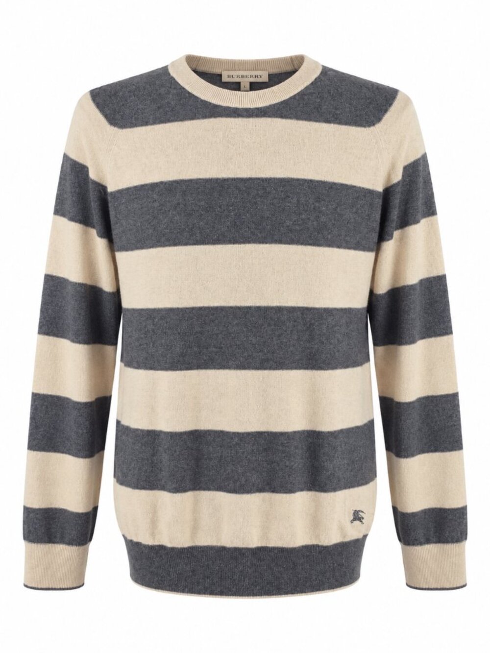 Burberry Brit Men's L Wool Cotton Striped Crewneck Sweater